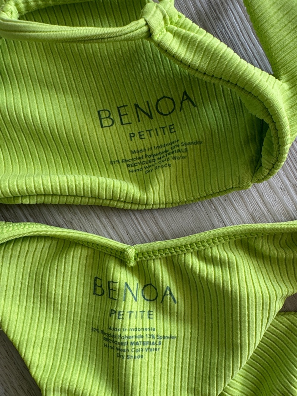 Neon Yellow Ribbed Bikini Set - Picture 2 of 2